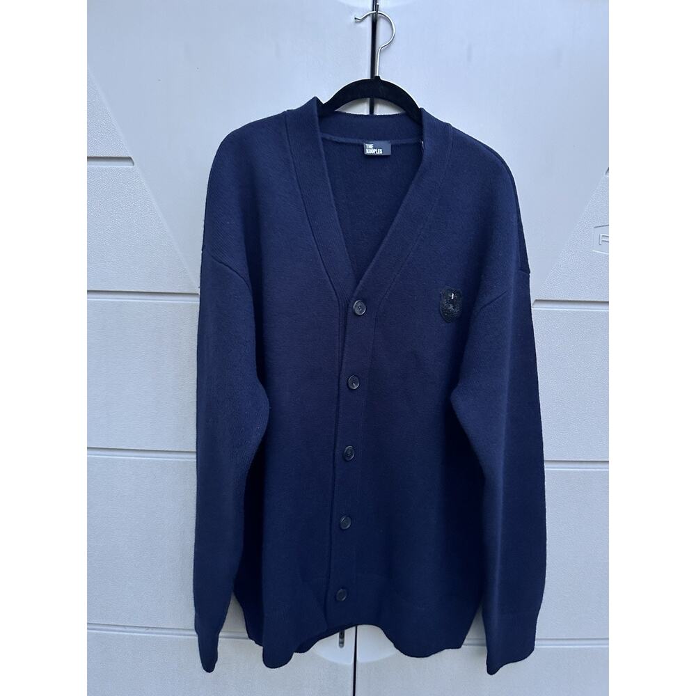 The Kooples Mens Leather Patch Cardigan Sweater Sz L Preppy Heritage Old Money
